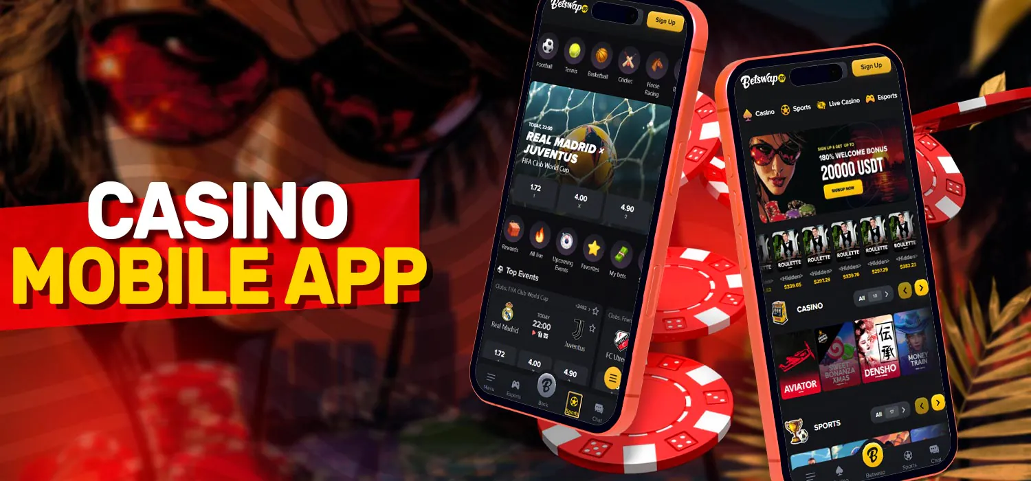 Mobile app for casino games