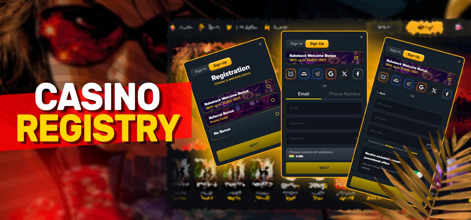 Sign up for a casino account